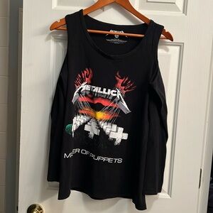 Never Worn Metallica Long Sleeve Shirt with Cut Out Shoulders-Master of Puppets